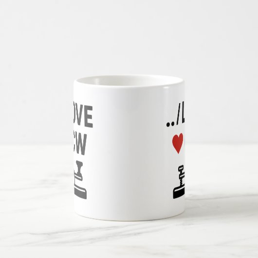 I Liebe CW - Morse Code Ham Radio Passion Kaffeetasse (Mittel)