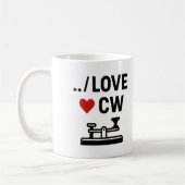 I Liebe CW - Morse Code Ham Radio Passion Kaffeetasse (Links)