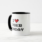 I Liebe Cyber Montag Weihnachtskaffee Tasse (Vorderseite Links)
