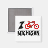 I Liebe Cycling Michigan Magnet (Vorderseite/Rückseite)