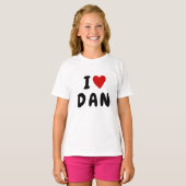 I LIEBE D A | Heart individuelle Name DAN DANIEL T-Shirt (Vorne ganz)