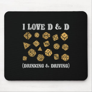 I Liebe D and D Drinking and Driving Funny Gaming  Mousepad