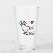 I Liebe Dackel Dackel Dog Niedlich Funny Einfach Glas (Vorderseite)