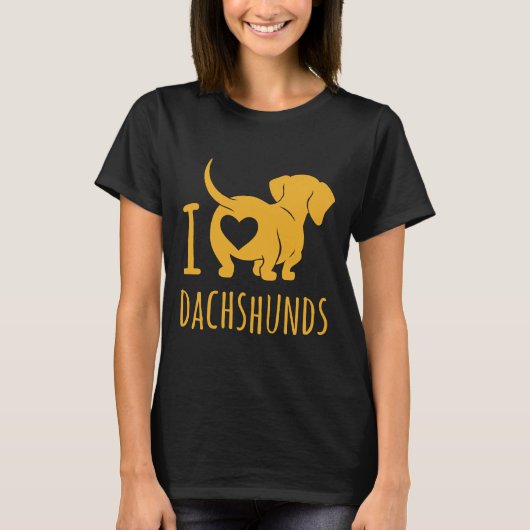 I Liebe Dackel Hintern Brown T-Shirt (Vorderseite)