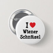 I Liebe Dackel Schnitzel Herz T - Shirt Button (Vorne & Hinten)