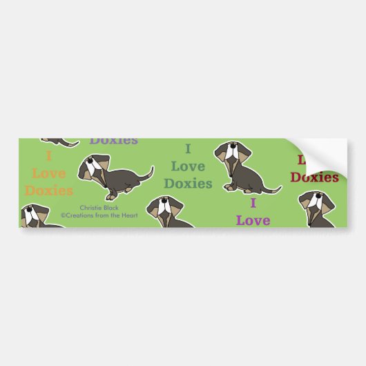 I Liebe Dackeln Collage Autoaufkleber (Vorne)