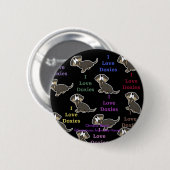I Liebe Dackeln Collage Button (Vorne & Hinten)