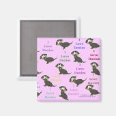 I Liebe Dackeln Collage Magnet (Vorderseite/Rückseite)