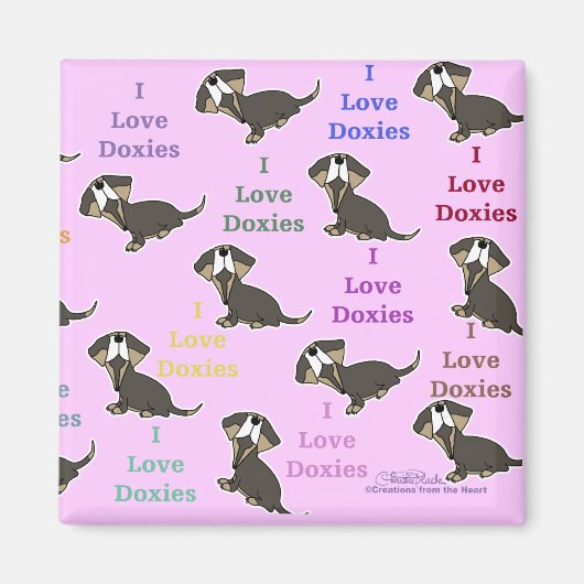 I Liebe Dackeln Collage Magnet (Vorne)