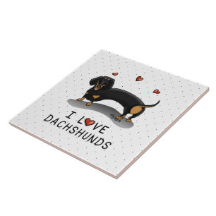 I Liebe Dackeln Dachshund (schwarz und braun) Nied Fliese