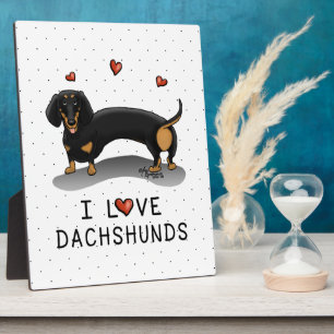 I Liebe Dackeln Dachshund (schwarz und braun) Nied Fotoplatte