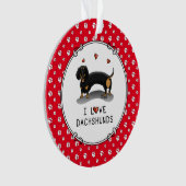 I Liebe Dackeln Dachshund (schwarz und braun) Nied Ornament (Vorderseite)