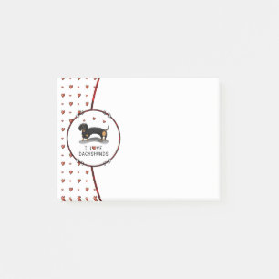 I Liebe Dackeln Dachshund (schwarz und braun) Nied Post-it Klebezettel