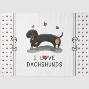 I Liebe Dackeln Dachshund (schwarz und braun) Nied Seidenpapier