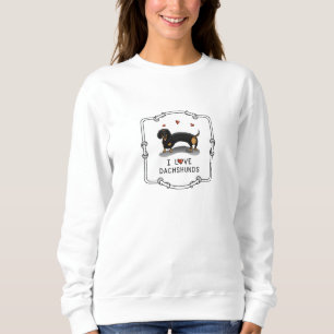 I Liebe Dackeln Dachshund (schwarz und braun) Nied Sweatshirt