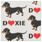 I Liebe-Dackeln - Dackel-Muster Stoff (Nahaufnahme)