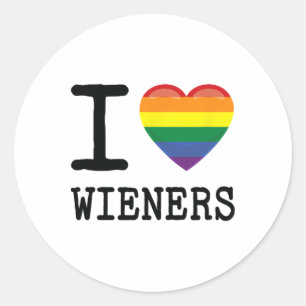 I Liebe Dackeln Ein Rainbow Pride Lgbtq Gay Biual Runder Aufkleber