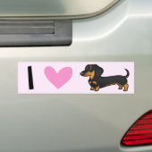 I Liebe-Dackeln (glatter Mantel) Autoaufkleber (Auf Auto)