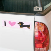 I Liebe-Dackeln (glatter Mantel) Autoaufkleber (Auf Lkw)
