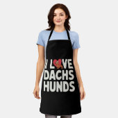 I LIEBE DACKELN NIEDLICH CARTOON SCHÜRZE (Getragen)