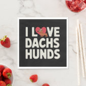 I LIEBE DACKELN NIEDLICH CARTOON SERVIETTE (Beispiel)