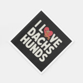 I LIEBE DACKELN NIEDLICH CARTOON SERVIETTE (Ecke)