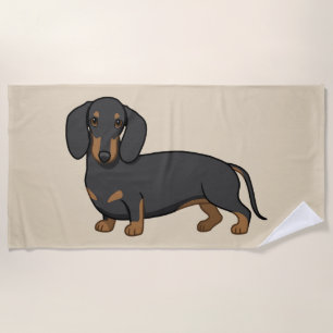 I Liebe Dackeln Niedlich Schwarze Dackel Hund Strandtuch
