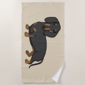 I Liebe Dackeln Niedlich Schwarze Dackel Hund Strandtuch (Vorderseite)