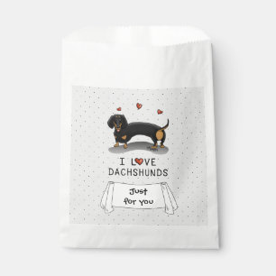 I Liebe Dackeln (schwarz und braun) Niedlicher Hun Geschenktütchen