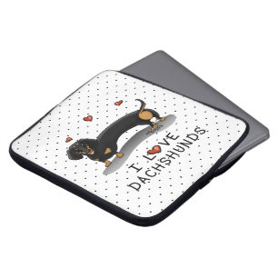 I Liebe Dackeln (schwarz und braun) Niedlicher Hun Laptopschutzhülle