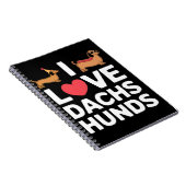 I Liebe Dackeln Spaß Illustration mit Cool Notizblock (Rechte Seite)