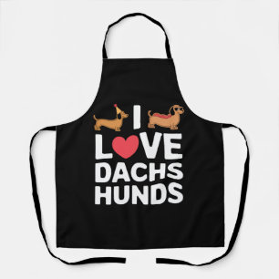 I Liebe Dackeln Spaß Illustration mit Cool Schürze
