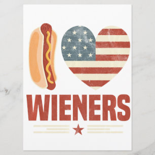 I Liebe Dackeln Usa Flag Hot Dog Herz Barbeque 4. Menükarte