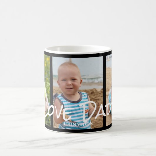 I Liebe Daddy 3 Foto Collage Kaffeetasse (Mittel)