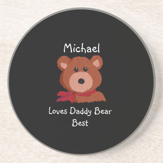 I Liebe Daddy Bear Best Personalisiert Getränkeuntersetzer (Vorne)
