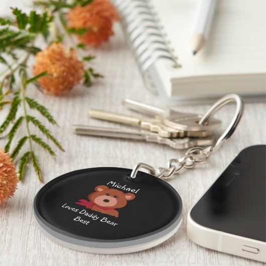 I Liebe Daddy Bear Best Personalisiert Schlüsselanhänger (Vorderseite rechts)