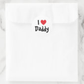 I Liebe Daddy Runder Aufkleber (Tasche)