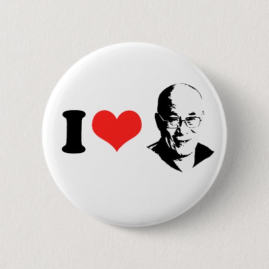 I Liebe Dalai Lama Button (Vorderseite)