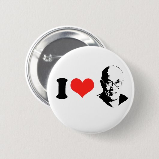 I Liebe Dalai Lama Button (Vorne & Hinten)