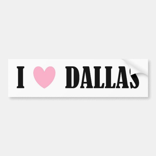 I Liebe-Dallas-Autoaufkleber Autoaufkleber (Vorne)