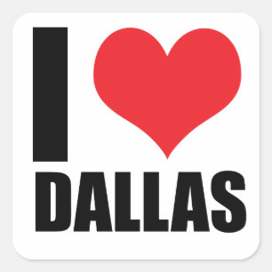 I Liebe Dallas Quadratischer Aufkleber