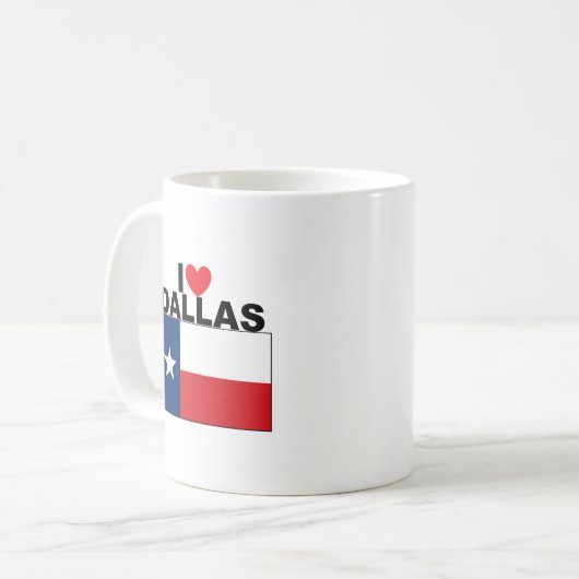 I Liebe Dallas, TX Kaffeetasse (Vorderseite Links)