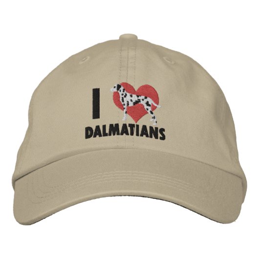 I Liebe Dalmatiner bestickt Bestickte Kappe (Vorderseite)