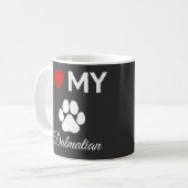 I Liebe Dalmatiner Hund-Sondertext Kaffeetasse (Vorderseite Links)