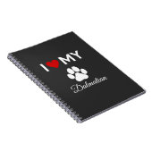 I Liebe Dalmatiner Hund-Sondertext Notizblock (Rechte Seite)