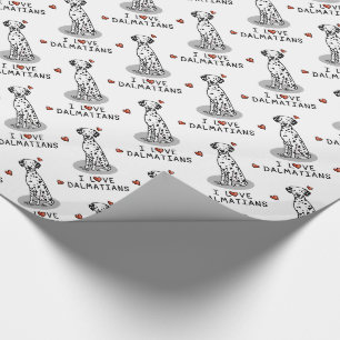 I Liebe Dalmatiner (schwarz 1) Herz Niedlich Geschenkpapier