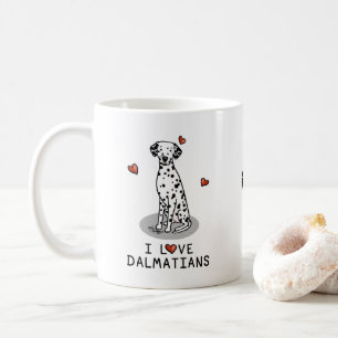I Liebe Dalmatiner (schwarz 1) Herz Niedlich Kaffeetasse