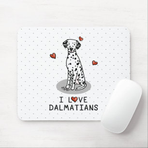 I Liebe Dalmatiner (schwarz 1) Herz Niedlich Mousepad