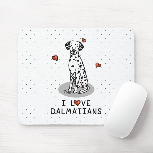 I Liebe Dalmatiner (schwarz 1) Herz Niedlich Mousepad (Mit Mouse)
