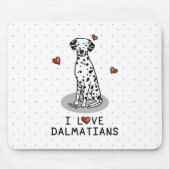 I Liebe Dalmatiner (schwarz 1) Herz Niedlich Mousepad (Vorne)